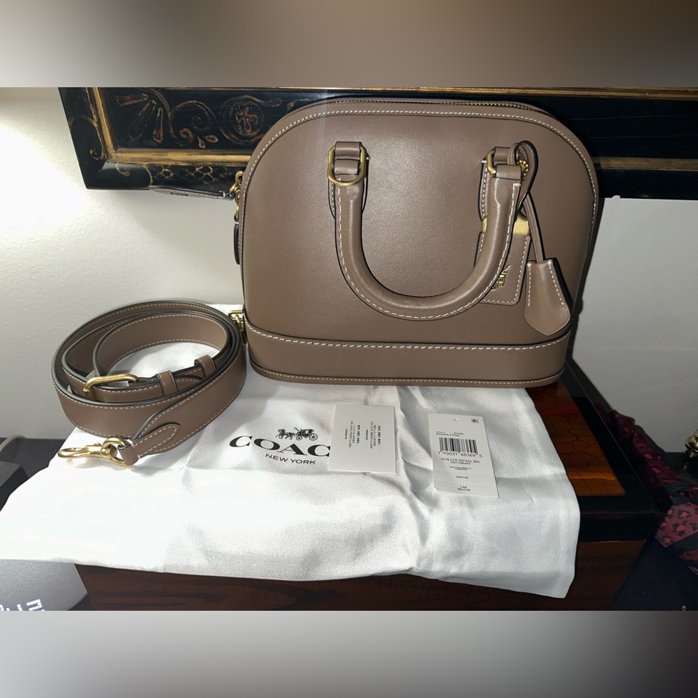 Rare Coach Revel Satchel in Dark Stone